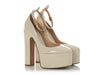 Valentino Cream Patent Tan-Go Platform Pumps