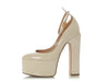 Valentino Cream Patent Tan-Go Platform Pumps