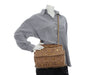Valentino Brown Knit Cashmere Rockstud Roman Bag