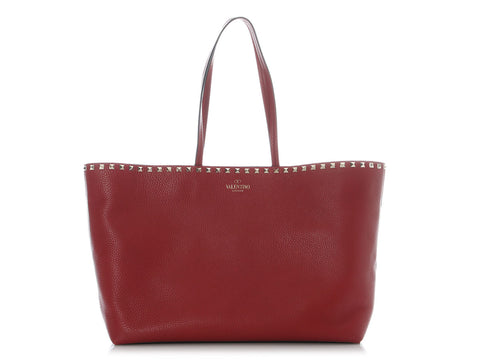 Valentino Red Rockstud Tote