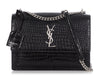 Saint Laurent Medium Croc Embossed Sunset Bag