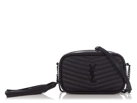 YSL Saint Laurent College Large Quilted Black Leather V-Flap Shoulder Bag  Silver - A World Of Goods For You, LLC