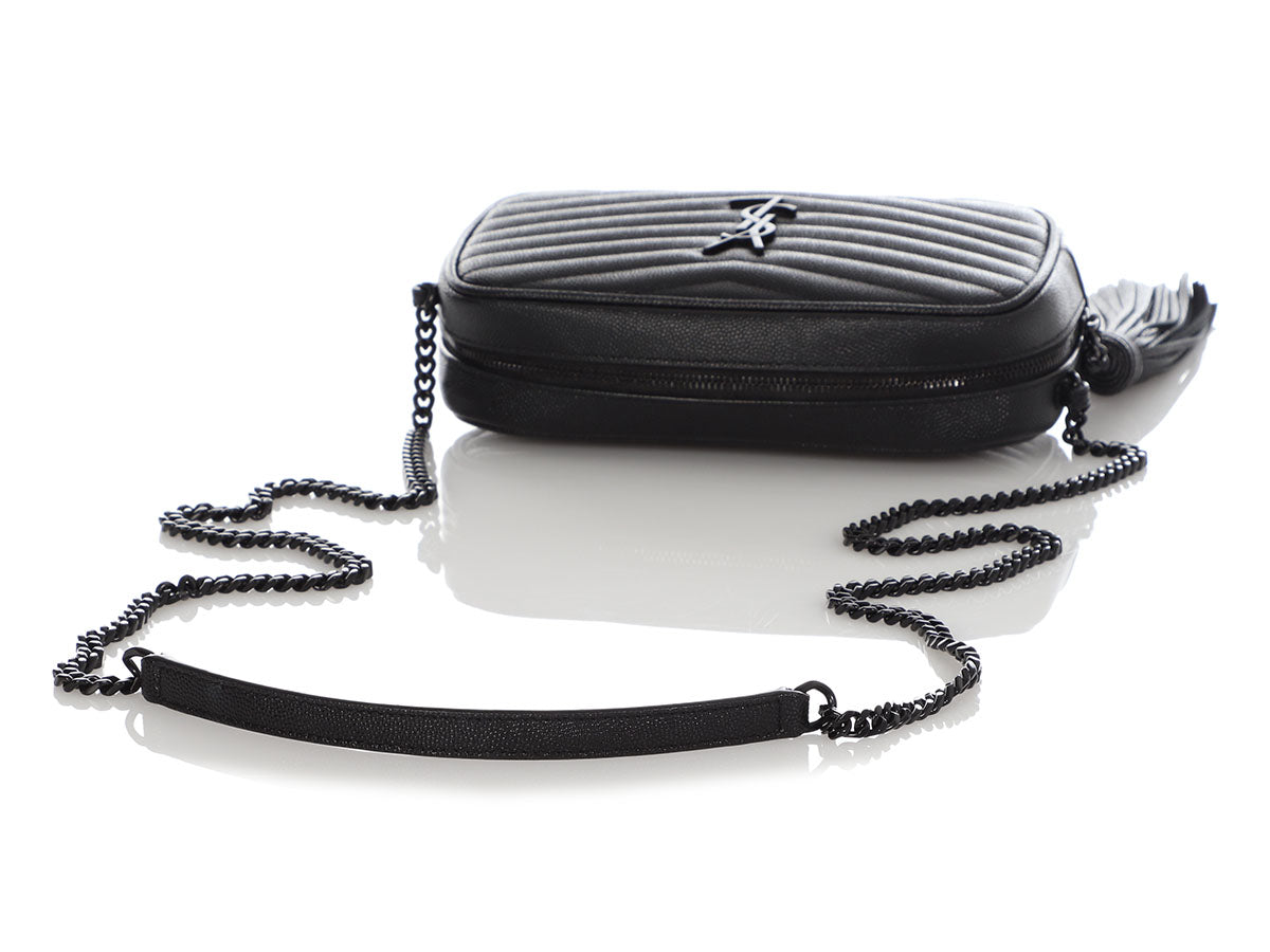 Saint Laurent Mini Lou Crossbody Bag in Black