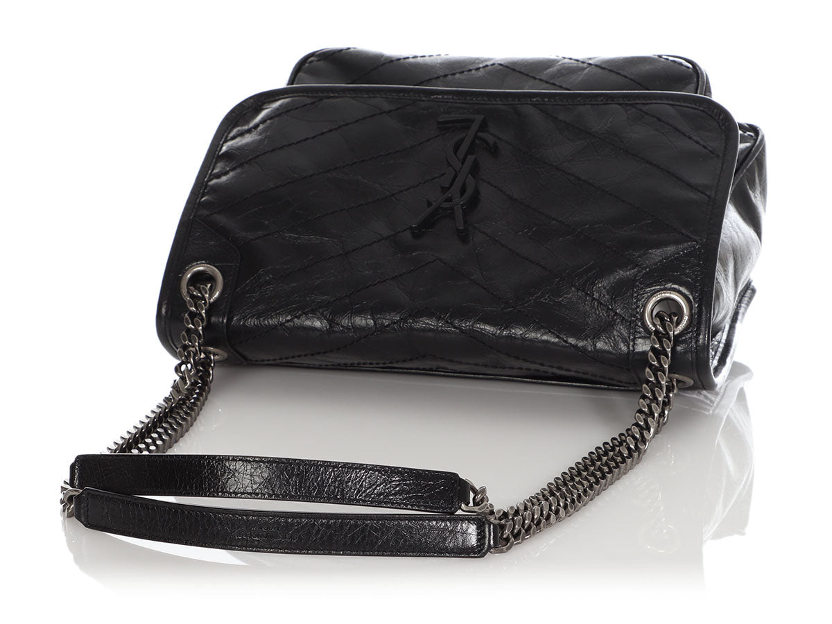 Saint Laurent Niki Medium YSL Crinkled Calfskin Flap Shoulder Bag