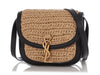 Saint Laurent Small Raffia and Black Monogram Kaia