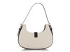 Saint Laurent White Linen and Black Calf Le Fermoir Shoulder Bag