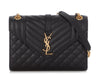 Saint Laurent Medium Black Triquilt Envelope Chain Bag