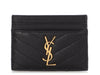 Saint Laurent Black Matelassé Cassandre Card Holder