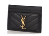 Saint Laurent Black Matelassé Cassandre Card Holder