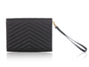 Saint Laurent Black Grain De Poudre Cassandre Matelassé Flap Pouch