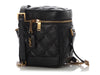 Saint Laurent Black Quilted Graine de Poudre 80s Vanity