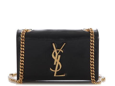 Saint Laurent Small Black Patent Leather Kate