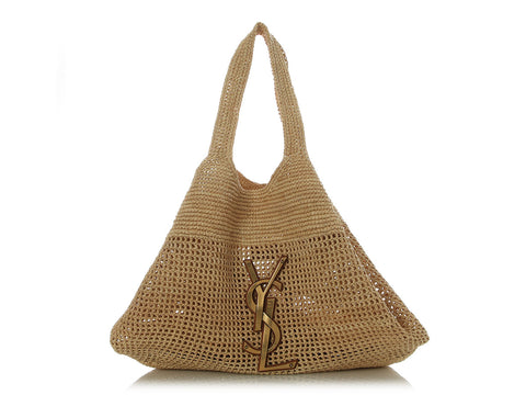 Saint Laurent Natural Raffia Icare Shopping Tote