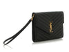 Saint Laurent Black Grain de Poudre Matelassé Cassandre Flap Pouch