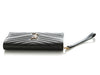 Saint Laurent Black Grain de Poudre Matelassé Cassandre Flap Pouch