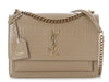 Saint Laurent Medium Beige Croc-Embossed Sunset