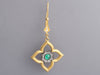 Arman Sarkisyan 22K Yellow Gold, Sterling Silver, Emerald, and Diamond Flower Pierced Drop Earrings