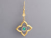 Arman Sarkisyan 22K Yellow Gold, Sterling Silver, Emerald, and Diamond Flower Pierced Drop Earrings