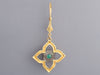 Arman Sarkisyan 22K Yellow Gold, Sterling Silver, Emerald, and Diamond Flower Pierced Drop Earrings