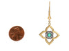 Arman Sarkisyan 22K Yellow Gold, Sterling Silver, Emerald, and Diamond Flower Pierced Drop Earrings