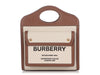 Burberry Mini Beige Canvas and Brown Leather Pocket Bag