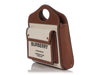 Burberry Mini Beige Canvas and Brown Leather Pocket Bag