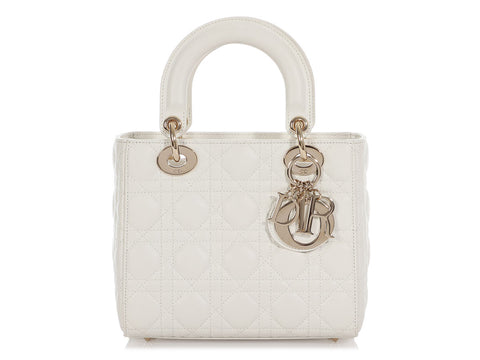 Dior Small White Lambskin Lady Dior