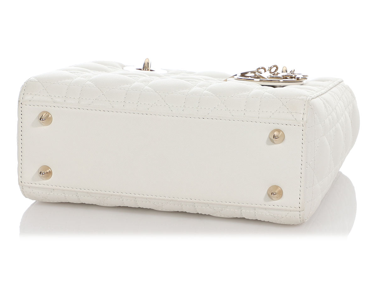 Dior Small White Lambskin Lady Dior