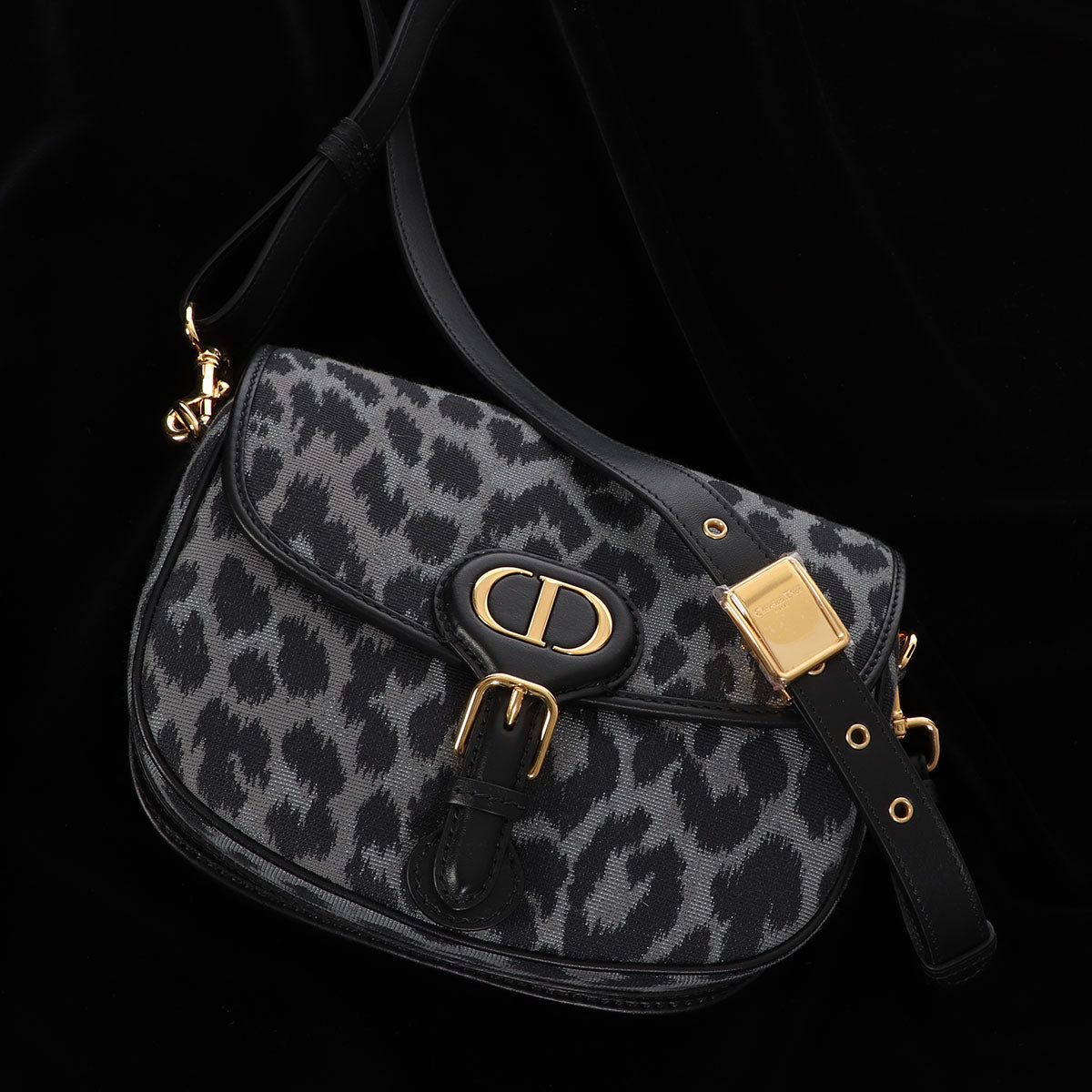 Dior Medium Gray Leopard Bobby Bag