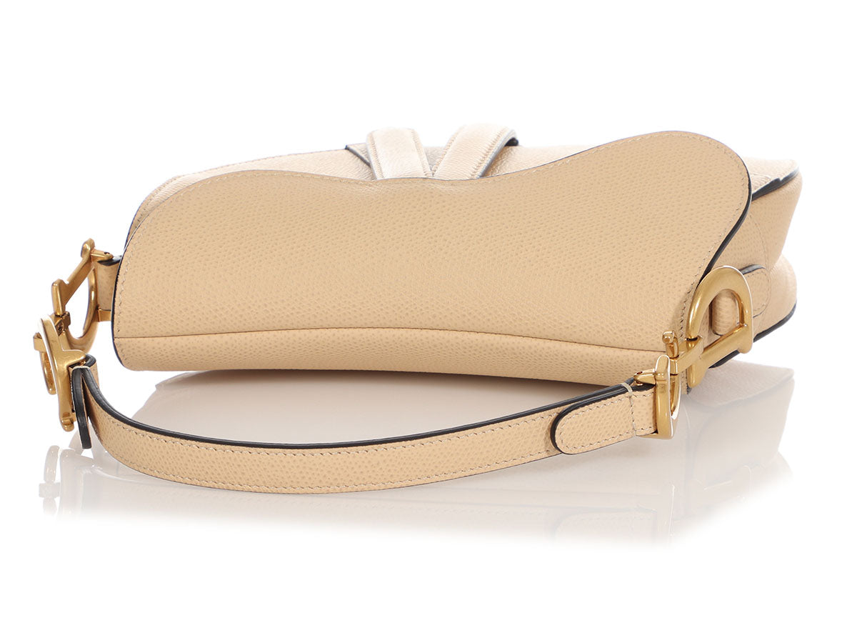 Dior Mini Beige Calfskin Saddle Bag