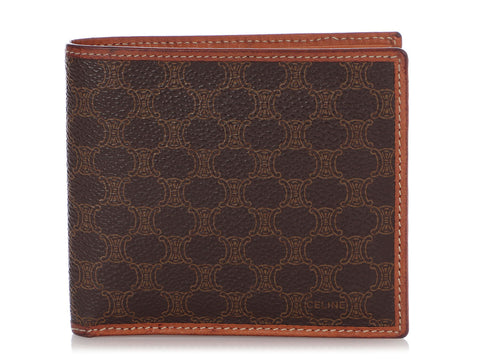 Céline Vintage Brown Triomphe Canvas Bifold Wallet