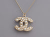 Chanel Gold-Tone Pearl Logo Pendant Necklace