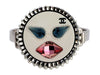 Chanel Silver-Tone Crystal, Resin, and Pearl Emoji Face Bracelet