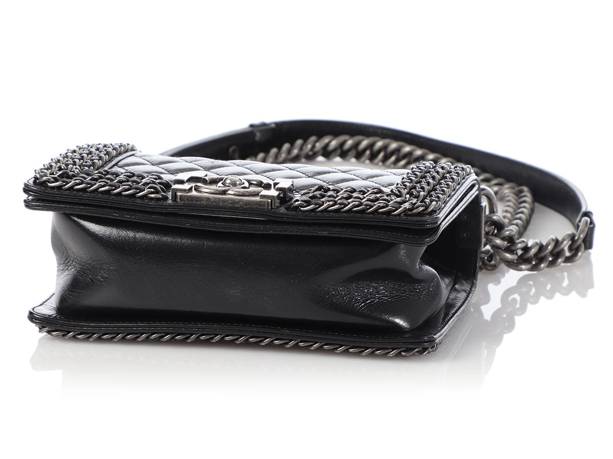 CHANEL Bag Coco chain CC Rare Mini Matrasse Chain Shoulder Bag Velour Black  F/S