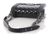 Chanel Small Black Quilted Shiny Calfskin Chain-Embellished Boy Bag