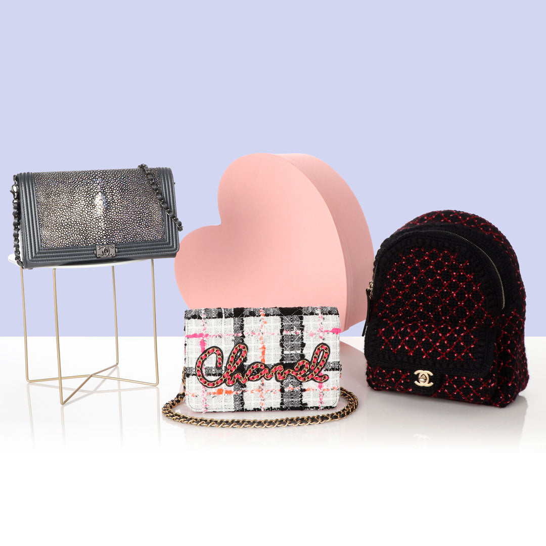 Chanel Mini Black, Red, and Pink Tweed Backpack