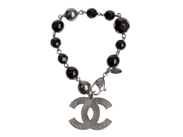 CHANEL Beaded Star CC Long Necklace Black Gold 194811