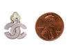 Chanel Small Pink Enamel and Crystal CC Clip-On Earrings