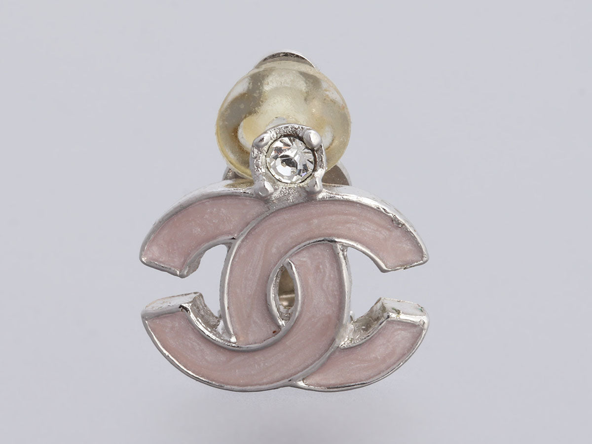 Chanel Crystal Enamel CC Bead Drop Necklace Silver Tone 14S – Coco