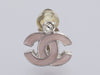 Chanel Small Pink Enamel and Crystal CC Clip-On Earrings