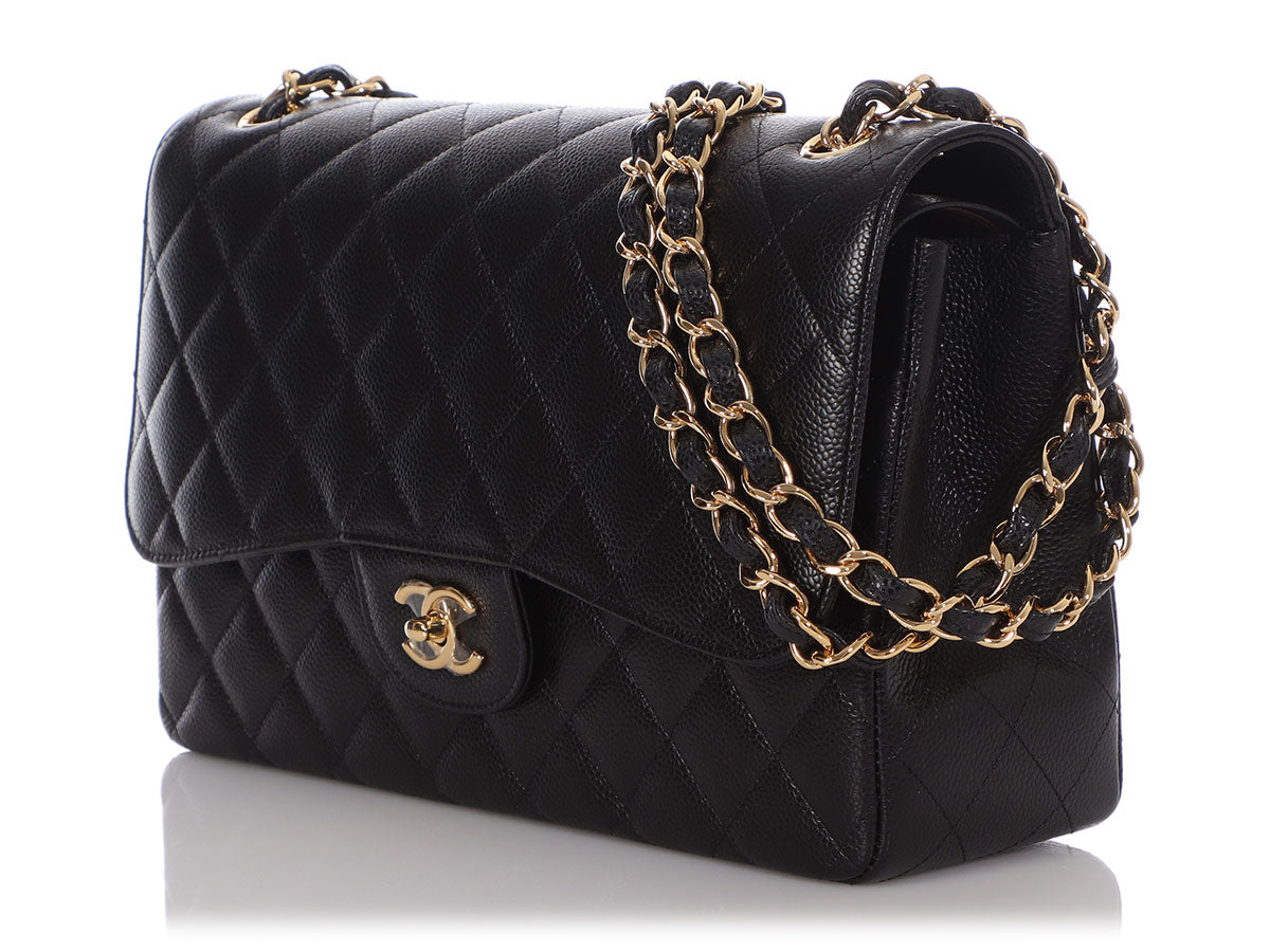 Chanel Lambskin Quilted XL Jumbo Single Flap Black - MyDesignerly