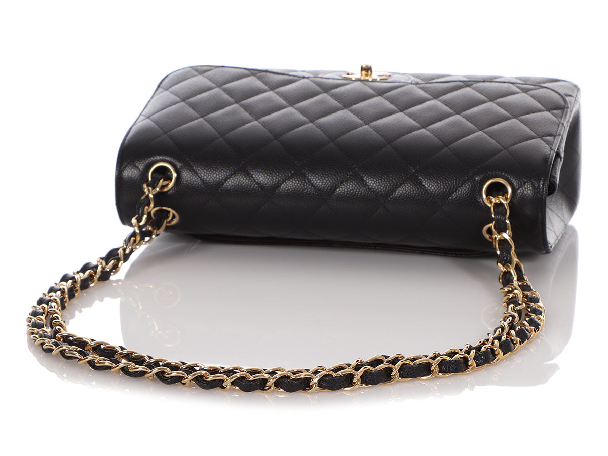 Chanel Black Quilted Lambskin Leather Maxi Vintage Classic Single Flap Bag  Chanel