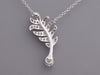 Chanel 18K White Gold Diamond Plume Pendant Necklace