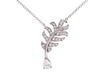 Chanel 18K White Gold Diamond Plume Pendant Necklace