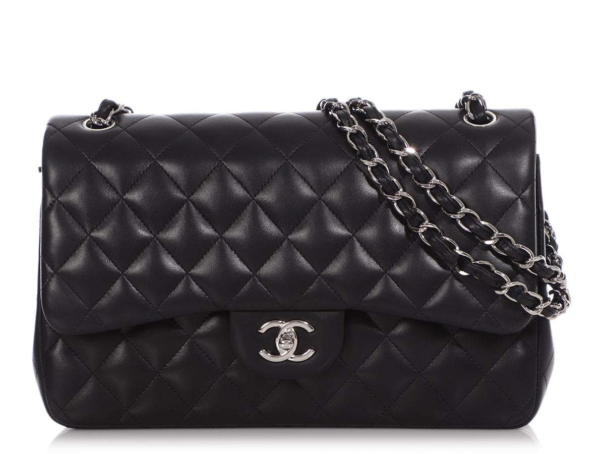 Chanel Jumbo Black Quilted Lambskin Classic Double Flap