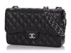 Chanel Jumbo Black Quilted Caviar Classic Double Flap