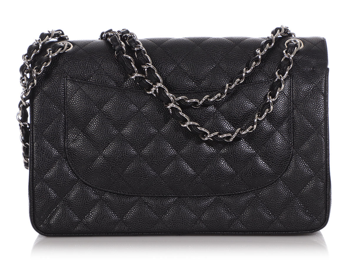 Chanel Jumbo Black Quilted Caviar Classic Double Flap by Ann's Fabulous Finds