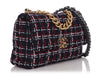 Chanel Large Black, White, and Red Tweed 19 Flap