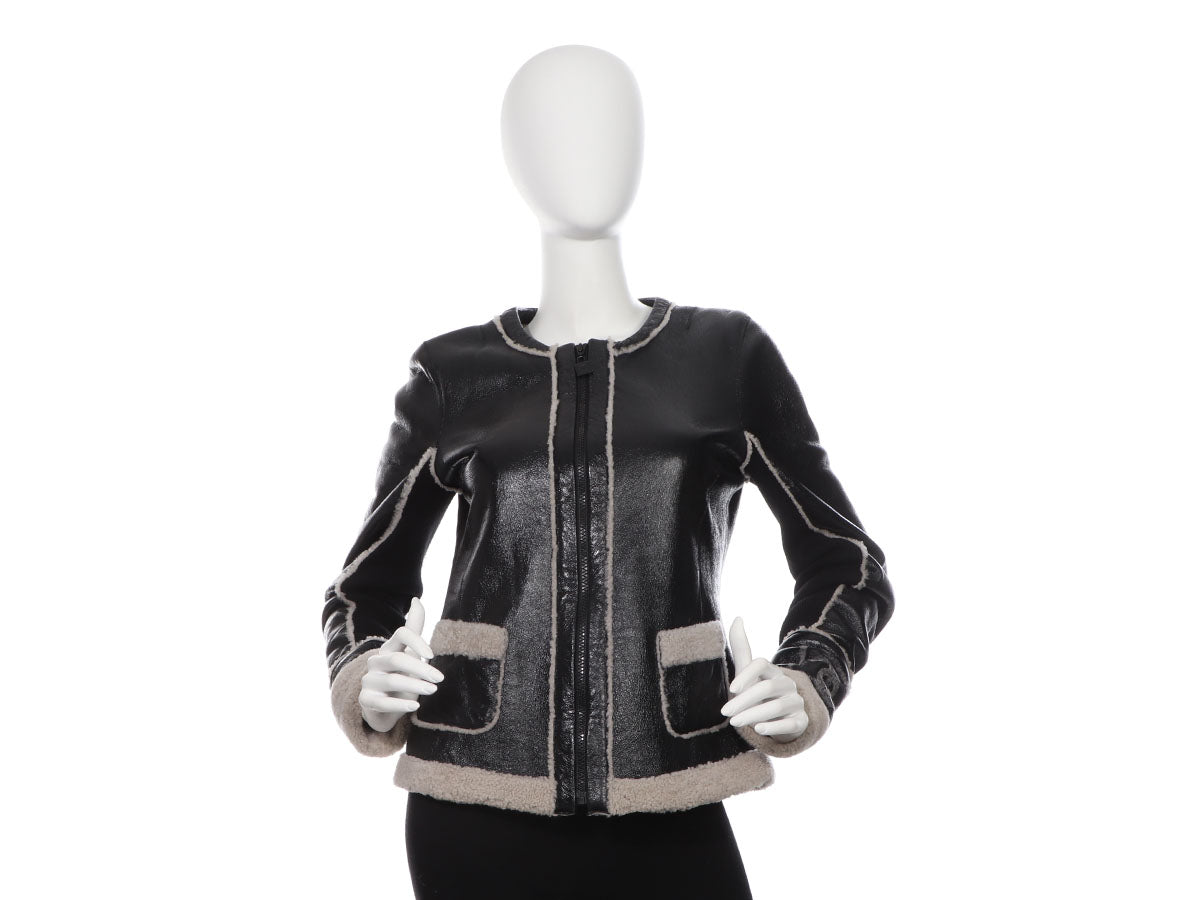 Chanel 2008 Black Sport CC Shearling Jacket by Ann's Fabulous Finds