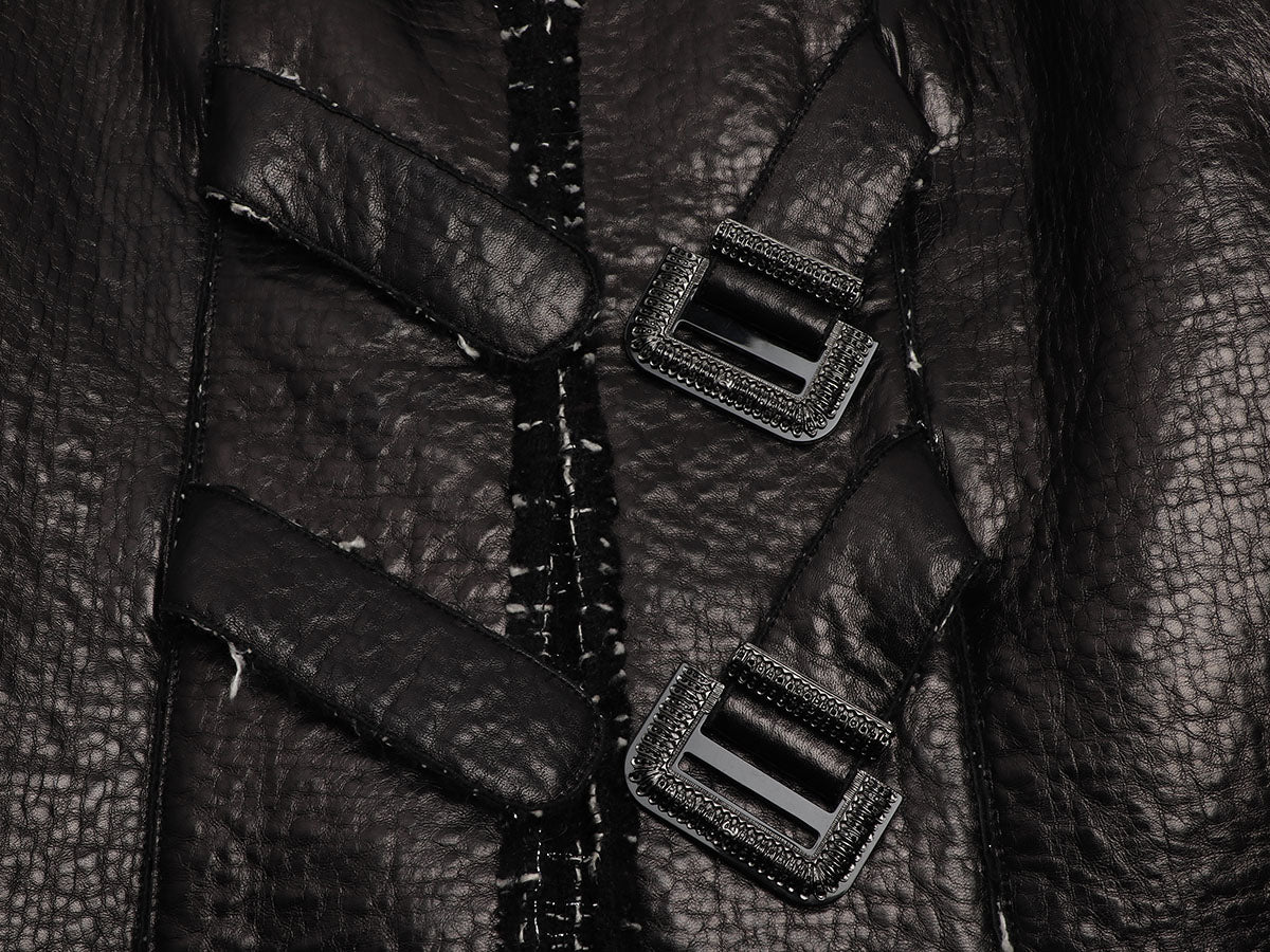 CHANEL Size 14 Black Metallic Tweed Silver Tone Chain Trim Blazer Jacket at  1stDibs